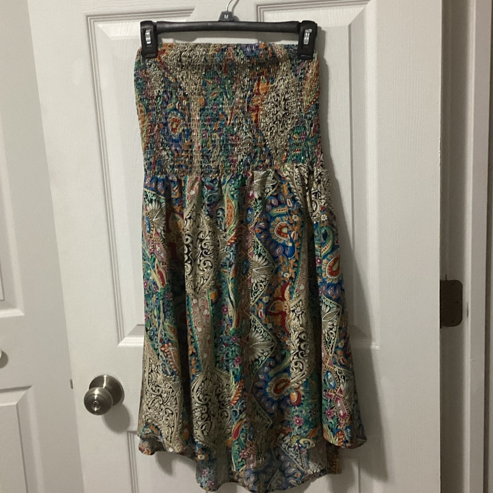 Colorful Bohemian Strapless Sundress